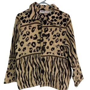 Bedford Fair Lifestyle Women’s Vintage Cotton Tapestry Animal Print Overcoat MP
